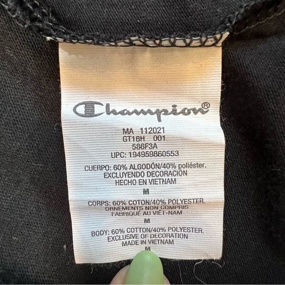 Champion‎ SS T-Shirt Neon Rainbow Letters Sz M EUC - Picture 9 of 9